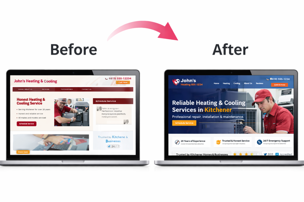 Custom website design for local business