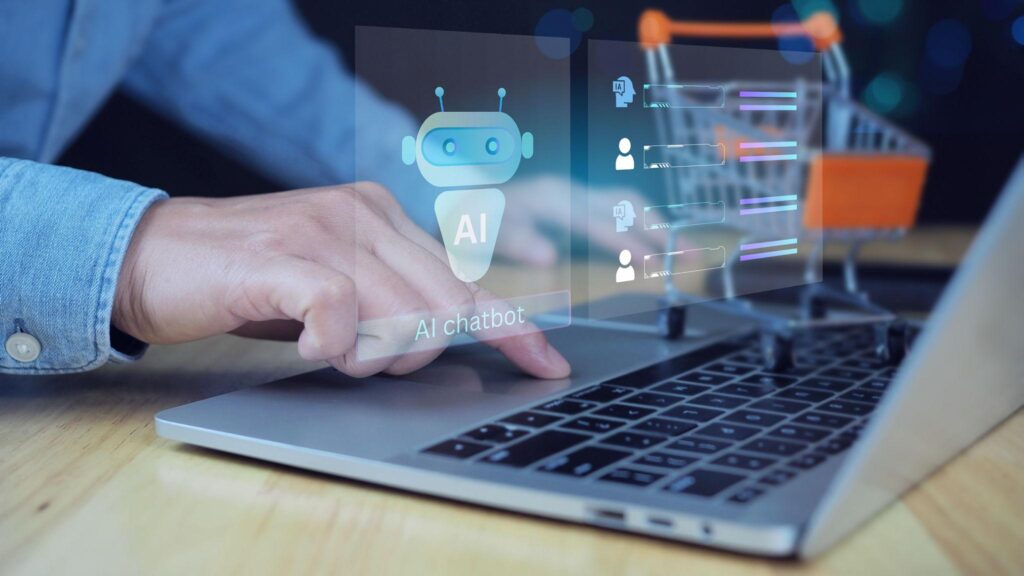 AI chatbot helping small business customer support automation