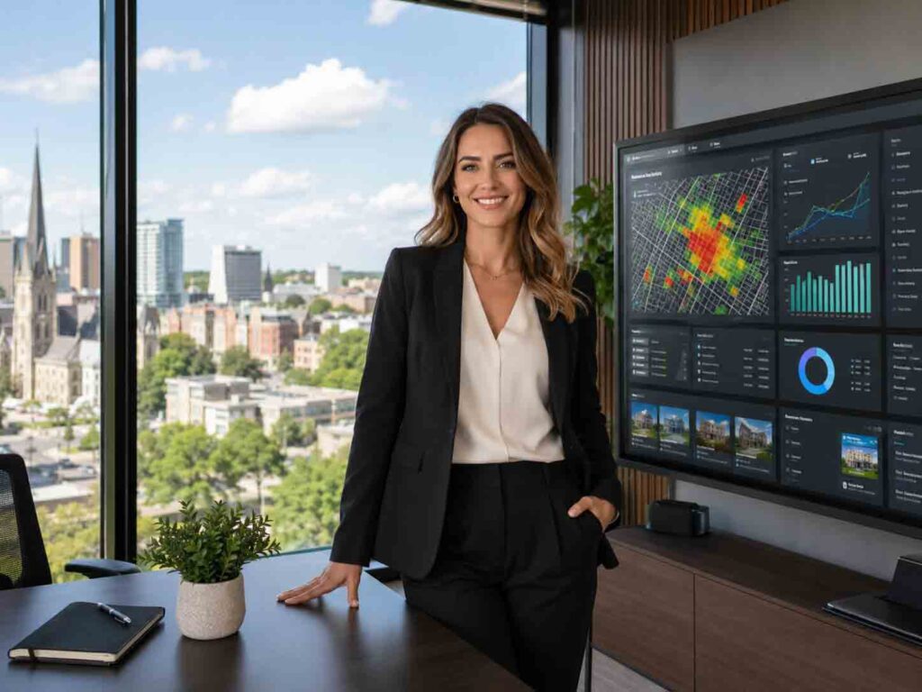 Modern Kitchener real estate agent using AI marketing tools