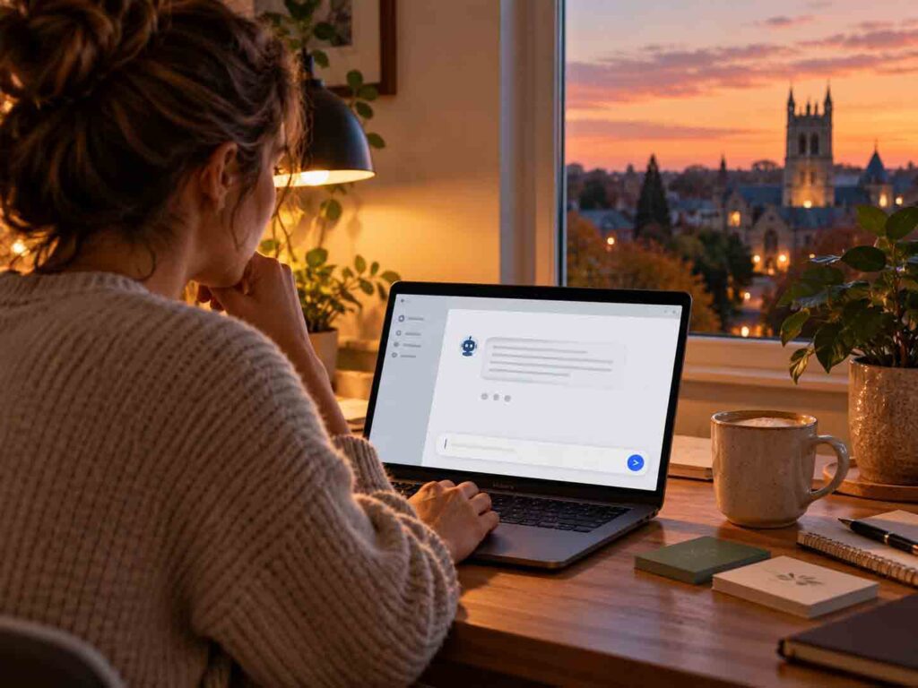 Person asking an AI tool to find a local Guelph business