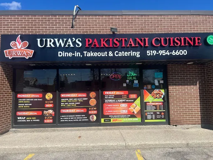 Urwa's Pakistani Cuisine storefront on King Street North in Waterloo, Ontario