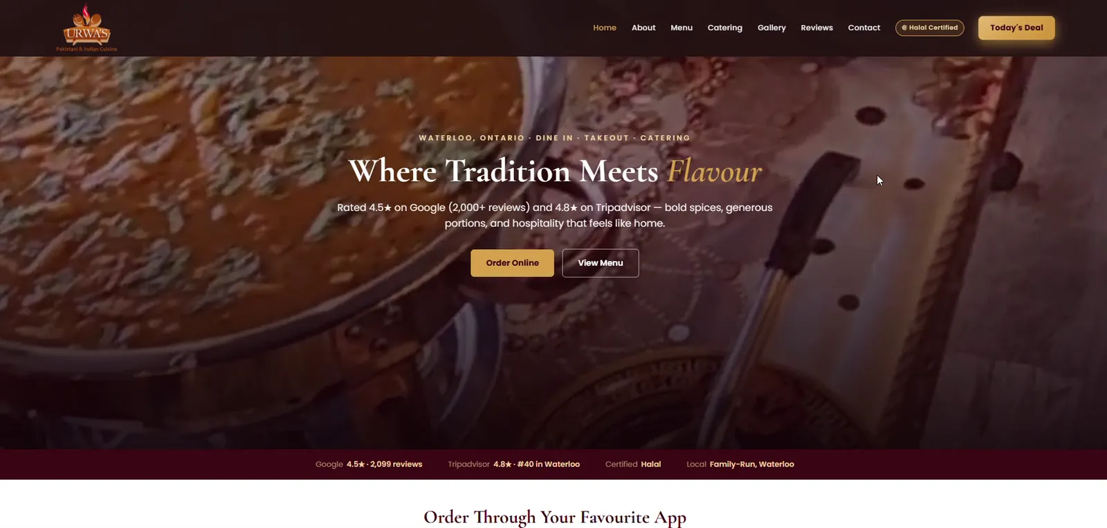Order through SkipTheDishes, Uber Eats and DoorDash section on Urwa's website